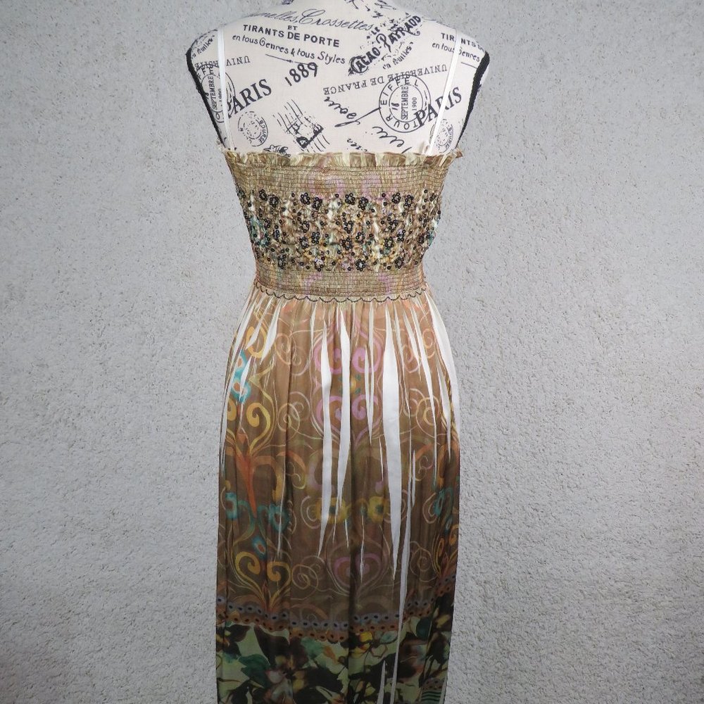 Lapis* Women's Smock Top Spaghetti String Sequence Maxi Dress~ One Size Fits ALL